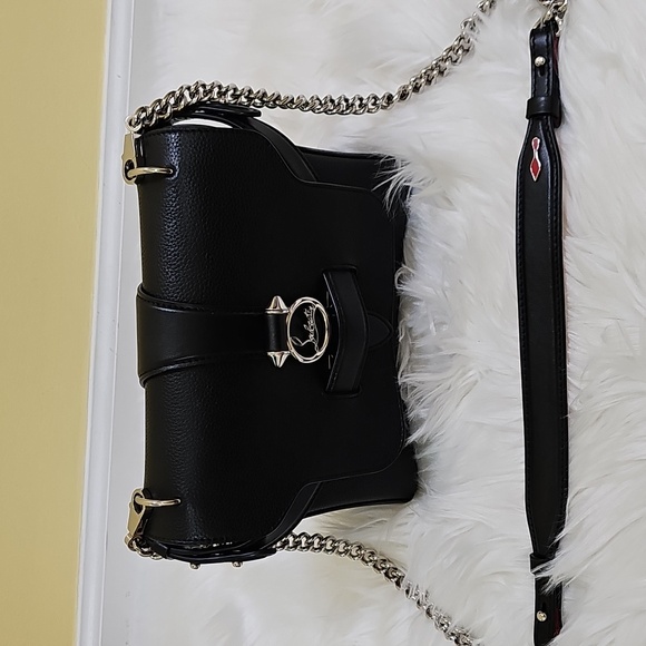 Christian Louboutin Handbags - CHRISTIAN LOUBOUTIN Pebbled Calfskin Rubylou Shoulder Bag Black